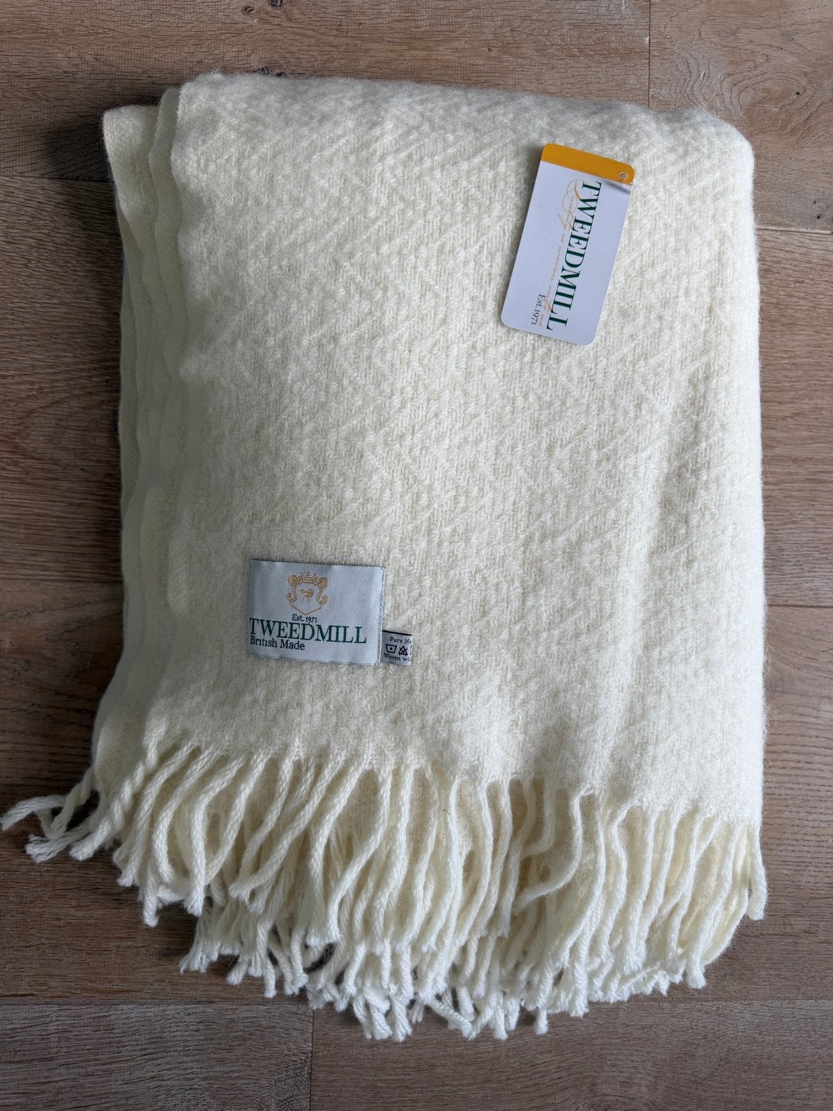 Nieuw Tweedmill wollen deken groen/wolwit 130x200 cm, Ophalen, Nieuw