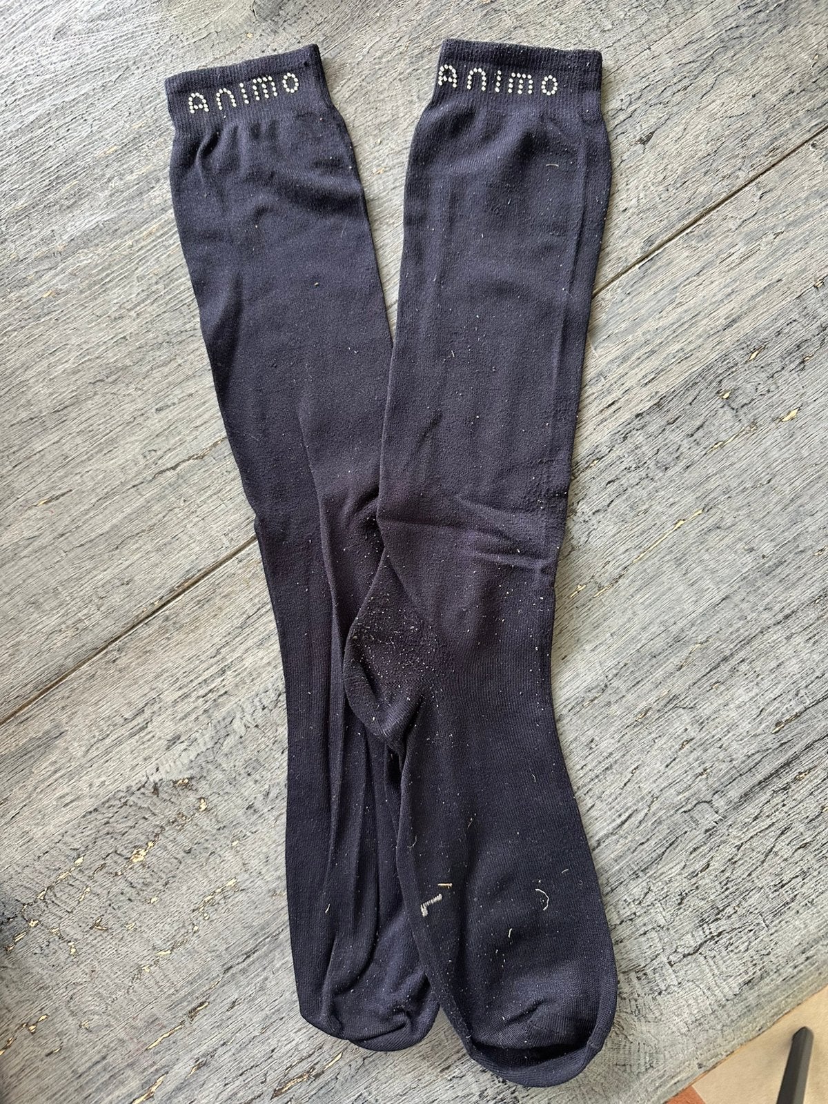 Animo donkerblauwe paardrijsokken met studs, Dieren en Toebehoren, Paardrijkleding, Ophalen of Verzenden, Zo goed als nieuw, Springen