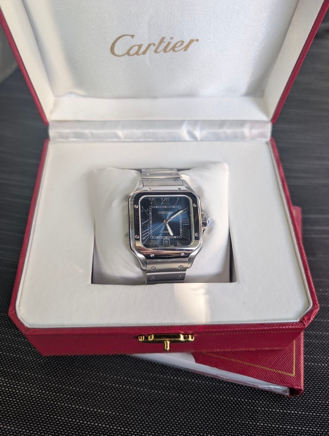 Cartier Santos de Cartier Large  WSSA0030, Verzenden, Zo goed als nieuw, Staal, Overige merken