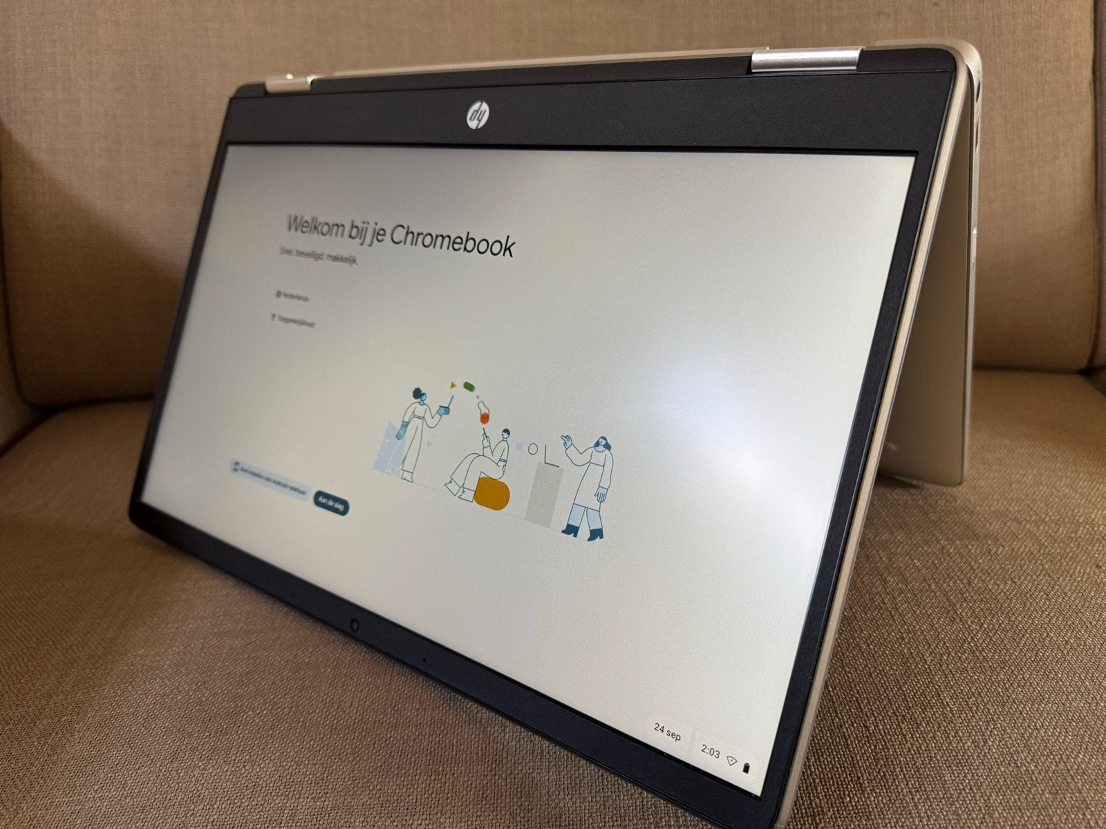 HP Chromebook x360 - 14 inch Touchscreen, Qwerty, Minder dan 2 Ghz, Ophalen of Verzenden, Zo goed als nieuw