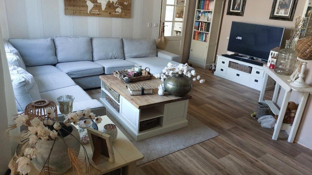 Comfortabele Hoekbank - Lichtgrijs Stof, Huis en Inrichting, Banken | Bankstellen, Ophalen, 250 tot 300 cm, Hoekbank, 75 tot 100 cm