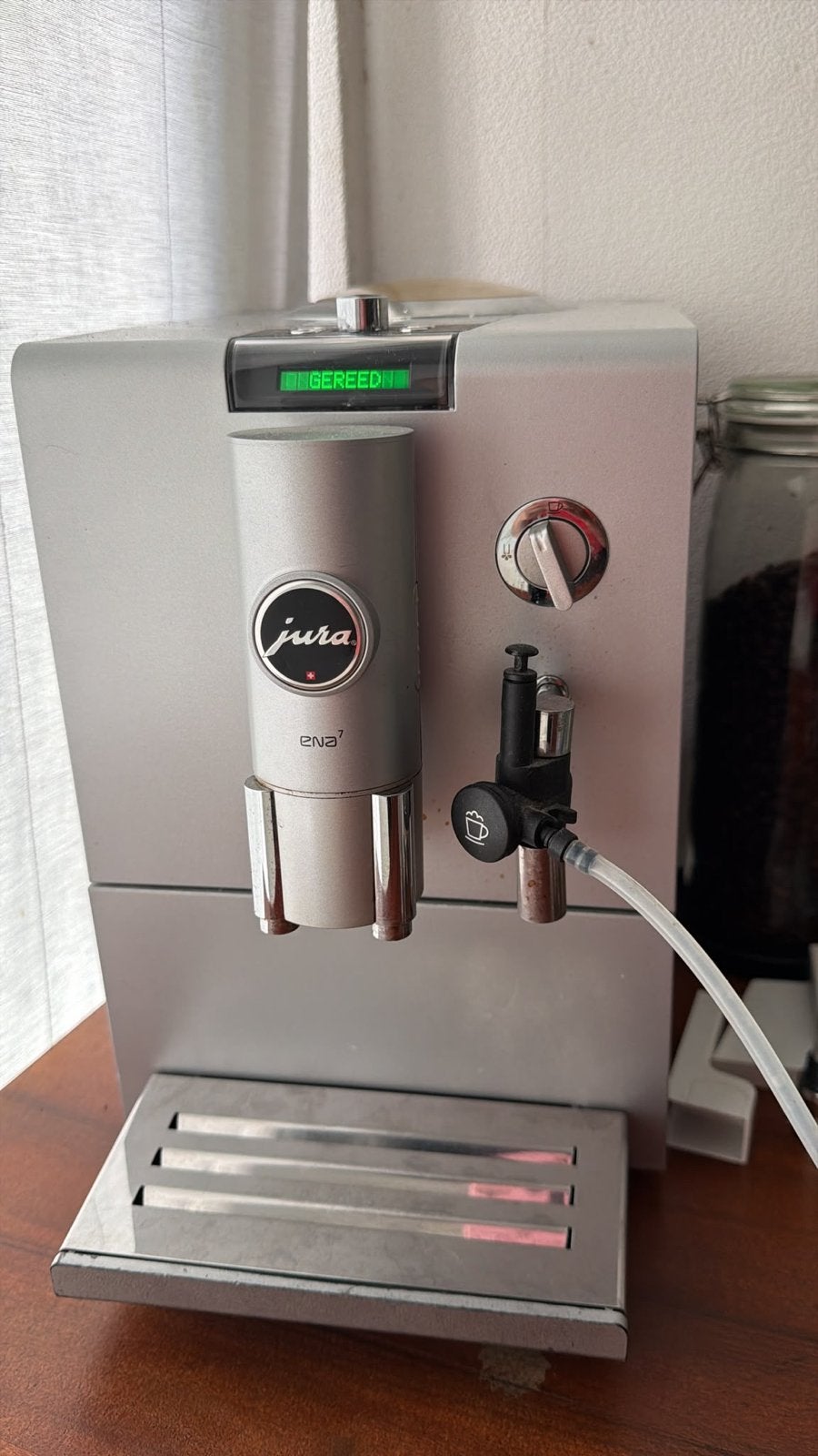 Jura ENA 7 koffiemachine met gebruikssporen, Ophalen, Afneembaar waterreservoir, Gebruikt, Koffiemachine