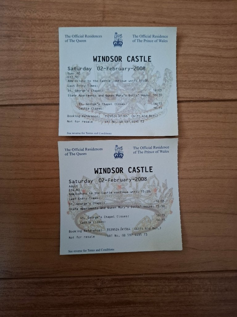 oude toegangskaarten Winsor Castle, Ophalen of Verzenden, Gebruikt, Overige binnenlandse clubs