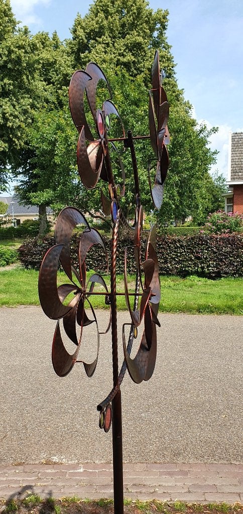 windmolen / DUBBELE BLOEM/windspinner, Huis en tuin decoratie Marie, Nieuw, Info@huisentuindecoratiemarie.nl, Peize