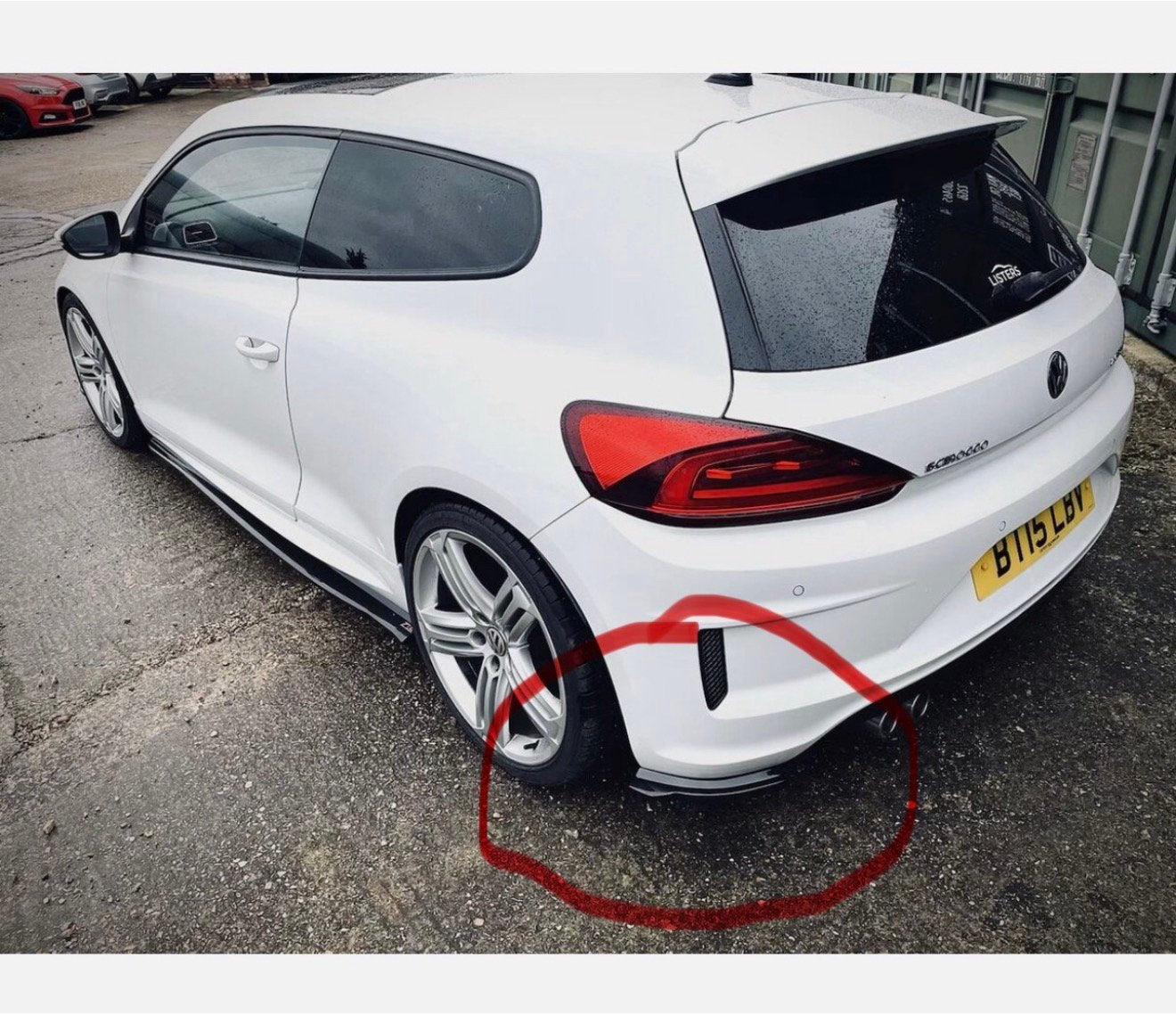 Volkswagen Scirocco R-Line R FL diffuser spats fins zwart, Ophalen of Verzenden, H, H, H