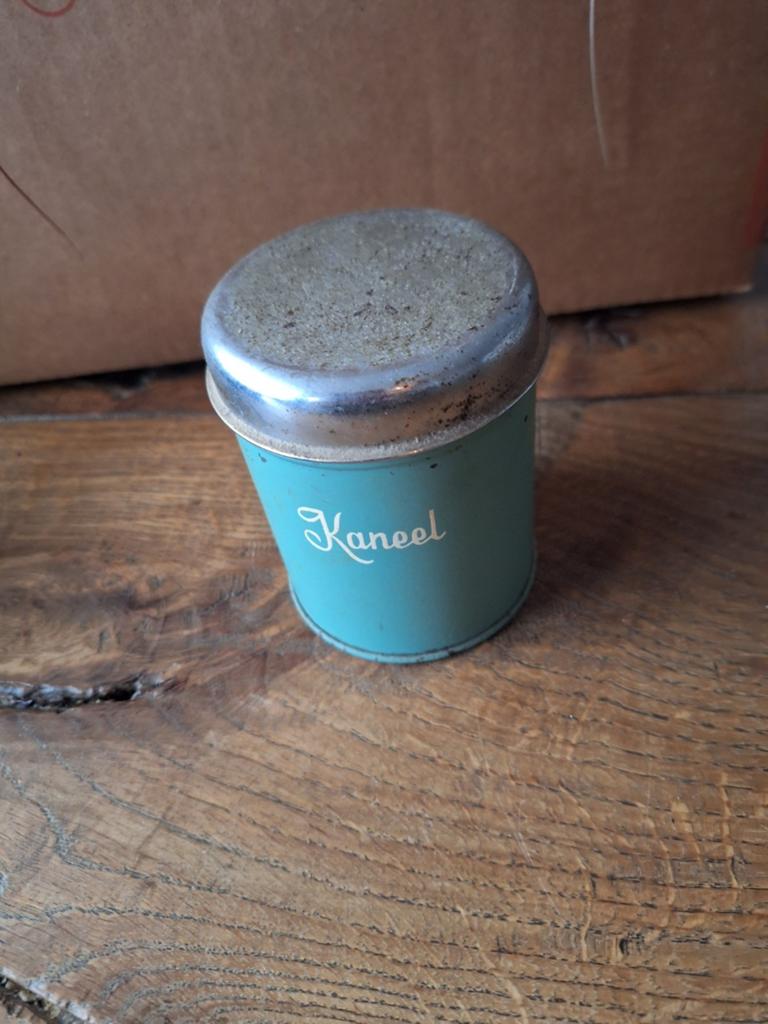 Antiek Kaneel Blikje - Vintage Keuken Decoratie, Ophalen of Verzenden