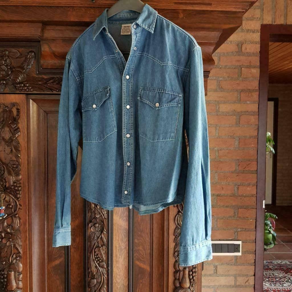 Dames/heren overhemd jeans maat 39/40, Kleding | Heren, Overhemden, Hema, Blauw, Zo goed als nieuw, Halswijdte 39/40 (M)