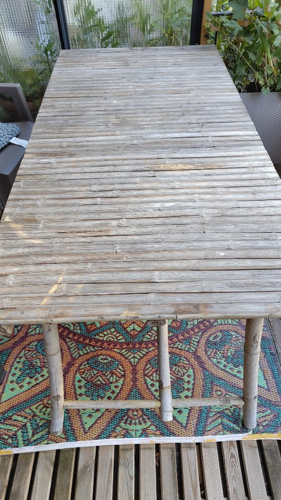 Bamboe tuintafel, Ophalen, Gebruikt, Rechthoekig, Overige materialen