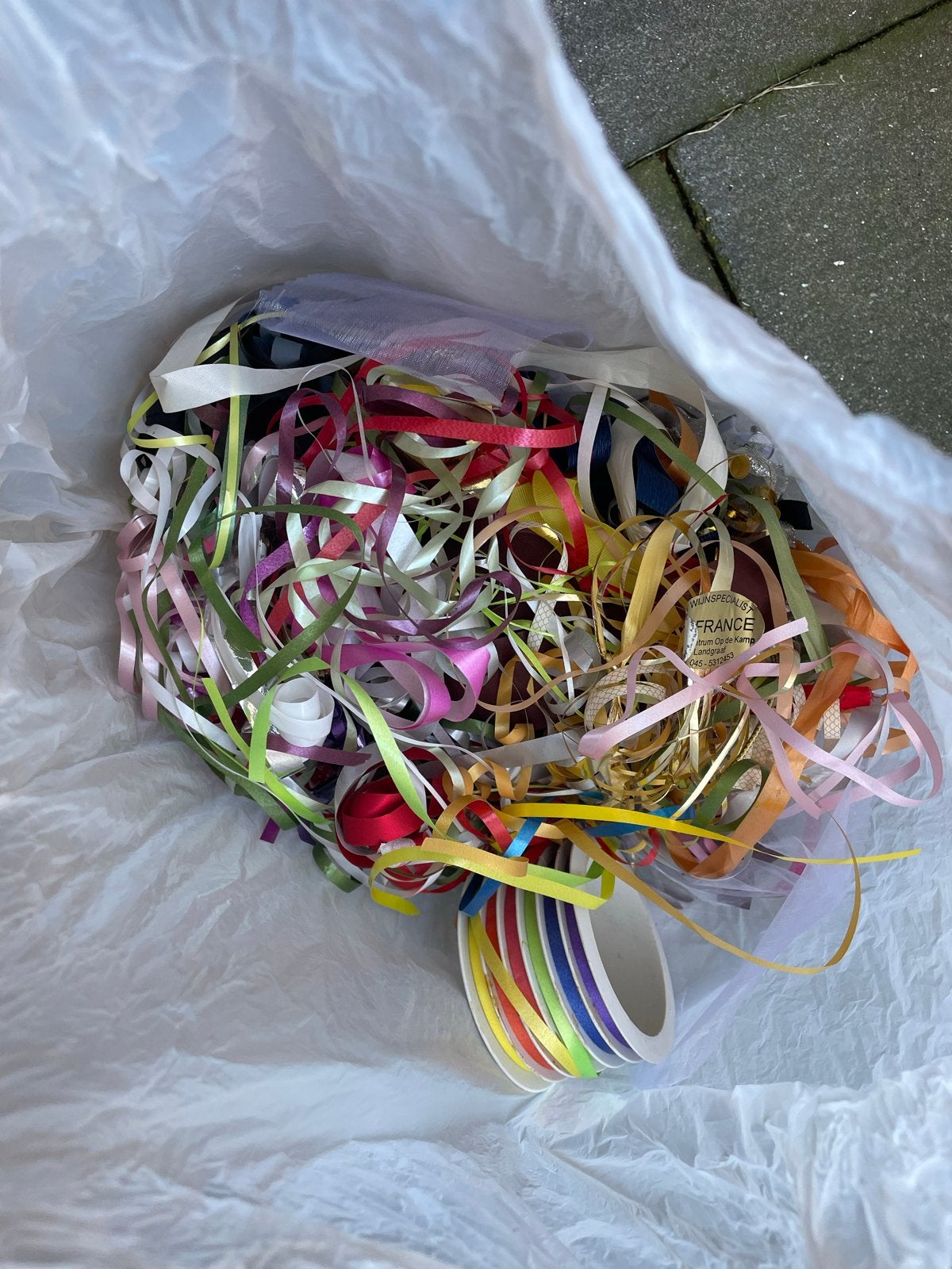 Zak met diverse knutsel linten, Ophalen, Gebruikt, Textiel, Meerkleurig