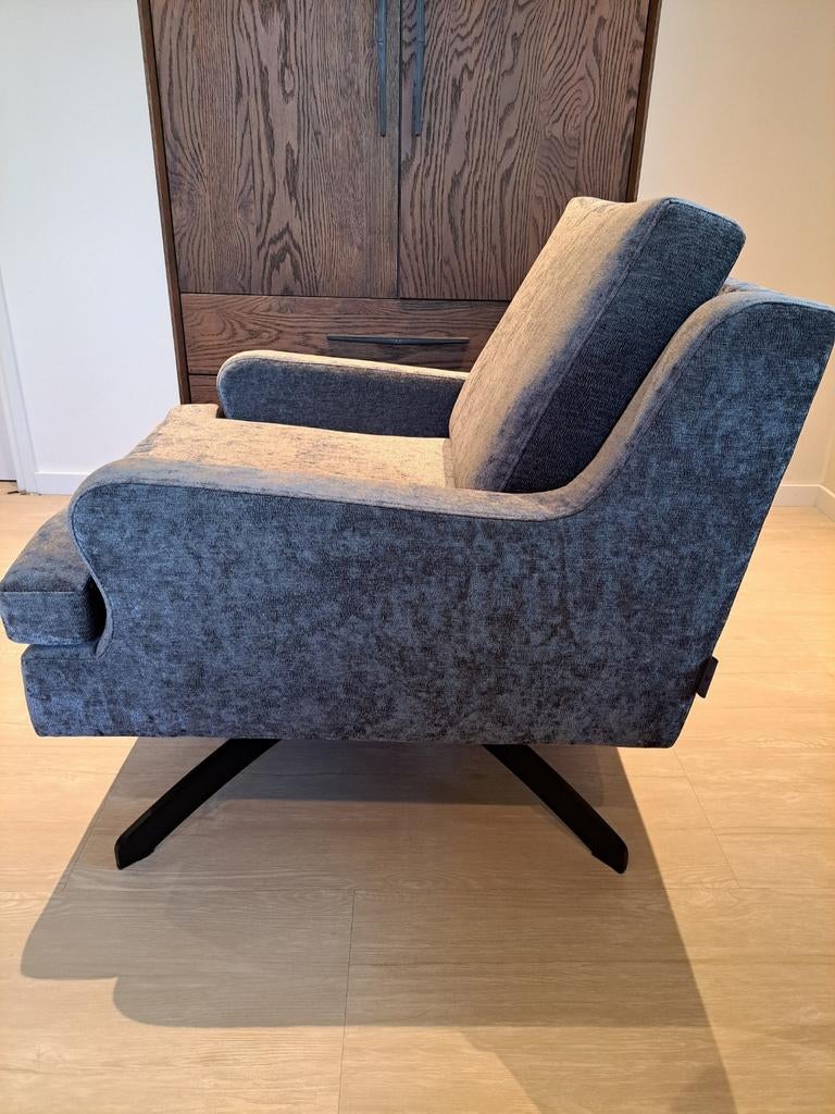 Design draaifauteuil Hofstede Raanhuis, velvet velours, nwst, Huis en Inrichting, Fauteuils, Ophalen, Zo goed als nieuw, 75 tot 100 cm