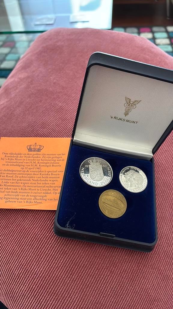 Nederland 1980 muntset kroning Beatrix, Ophalen of Verzenden, Koningin Beatrix