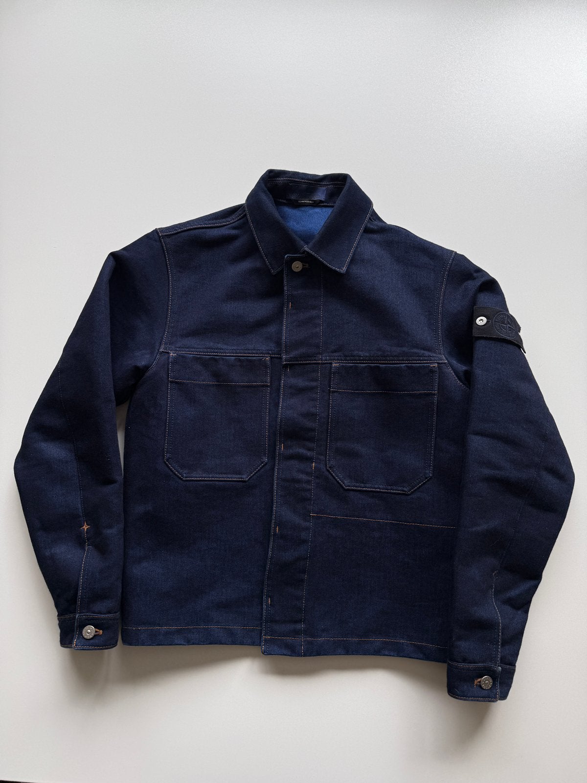 Stone Island Indigo Denim Jacket m, Kleding | Heren, Jassen | Zomer, Nieuw, Maat 48/50 (M), Blauw, Ophalen of Verzenden