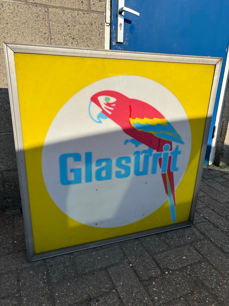 Collectors Item Glasurit Lichtbak & 2 Vlaggen - 80x80x20cm, Ophalen, Gebruikt, Lichtbak of (neon) lamp