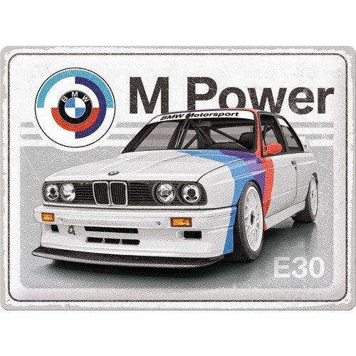 BMW M Power E30 relief reclamebord van metaal wandbord deco