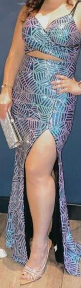 Blauw jurk bling bling zgan!!!, Ophalen of Verzenden, Zo goed als nieuw, Blauw