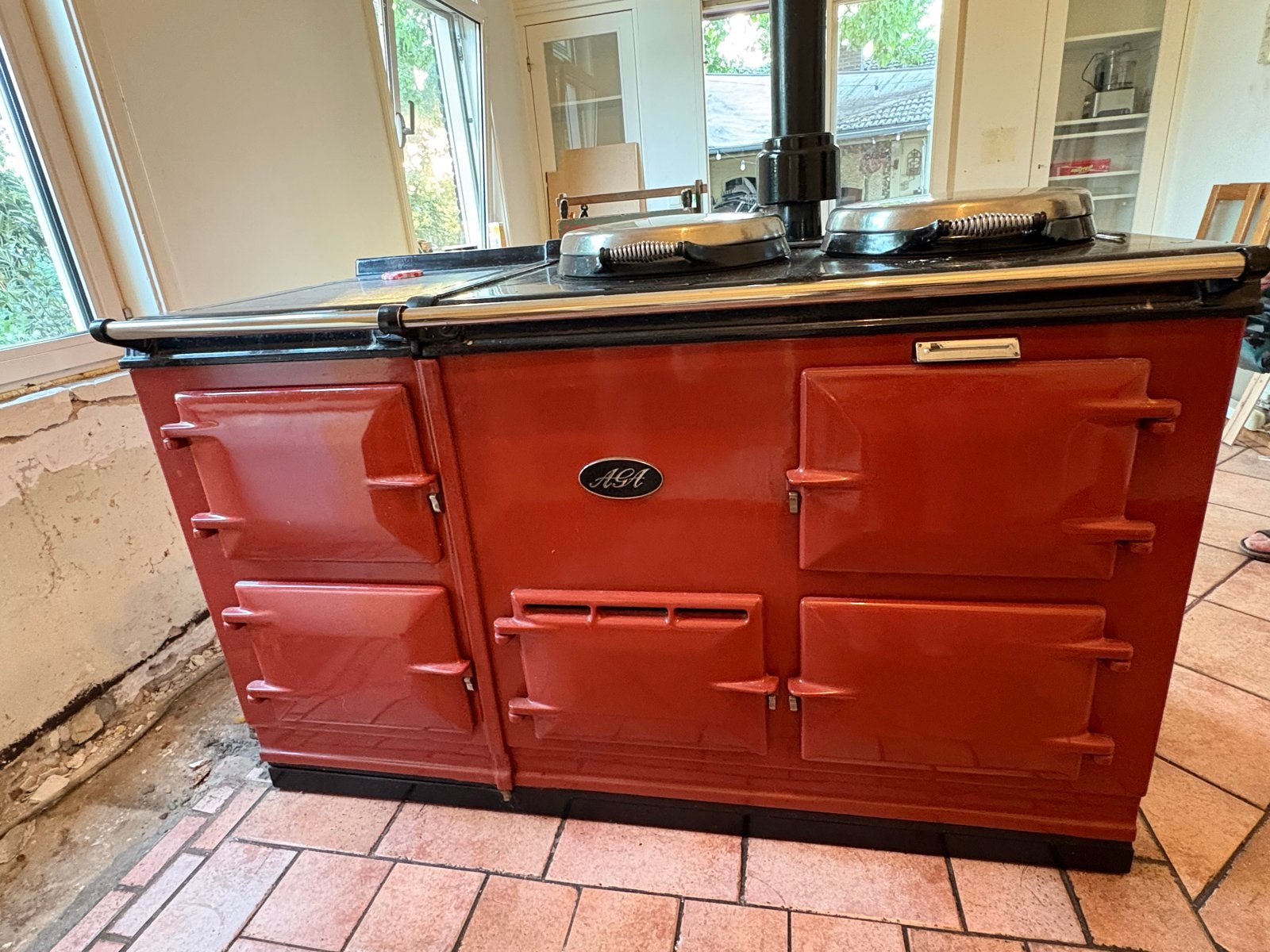 Aga fornuis op gas - Klassiek en functioneel, Ophalen, Gebruikt, 60 cm of meer, Grill