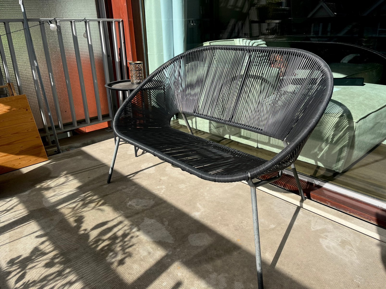 Tuinbank / tweezitsbank Haïti Karwei - zwart, Tuin en Terras, Ophalen, Zo goed als nieuw, Kunststof