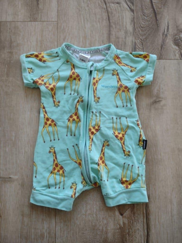 Prachtig blauw boxpakje met giraffes, 56-62. Bonds pakje., Kinderen en Baby's, Jongetje of Meisje, Onb, Ophalen of Verzenden, Onb