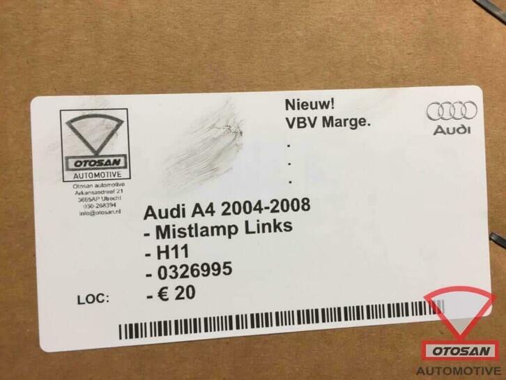 audi a4 2004 2008 mistlamp nieuw! links 0326995, AUDI AG, Kundenbetreuung@audi.de, Nieuw, Auto-Union-Strasse 1
85045  Ingolstadt, DE