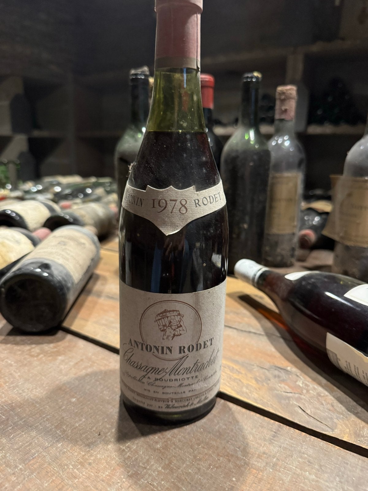 Antonin Rodet Chassagne-Montrachet 1978 Rouge, Ophalen, Frankrijk, Zo goed als nieuw, Rode wijn