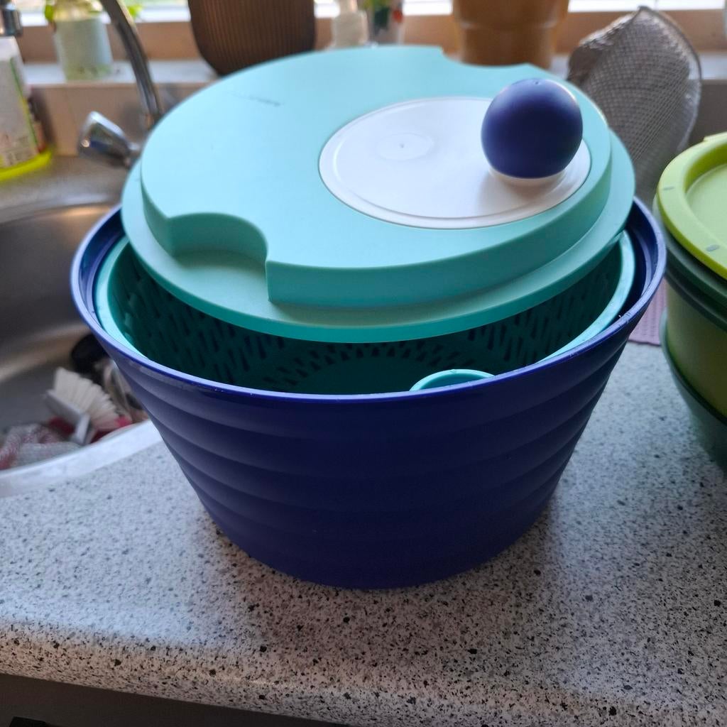 Tupperware slacentrifuge blauw/groen, Ophalen of Verzenden, Gebruikt, Groen, Overige typen