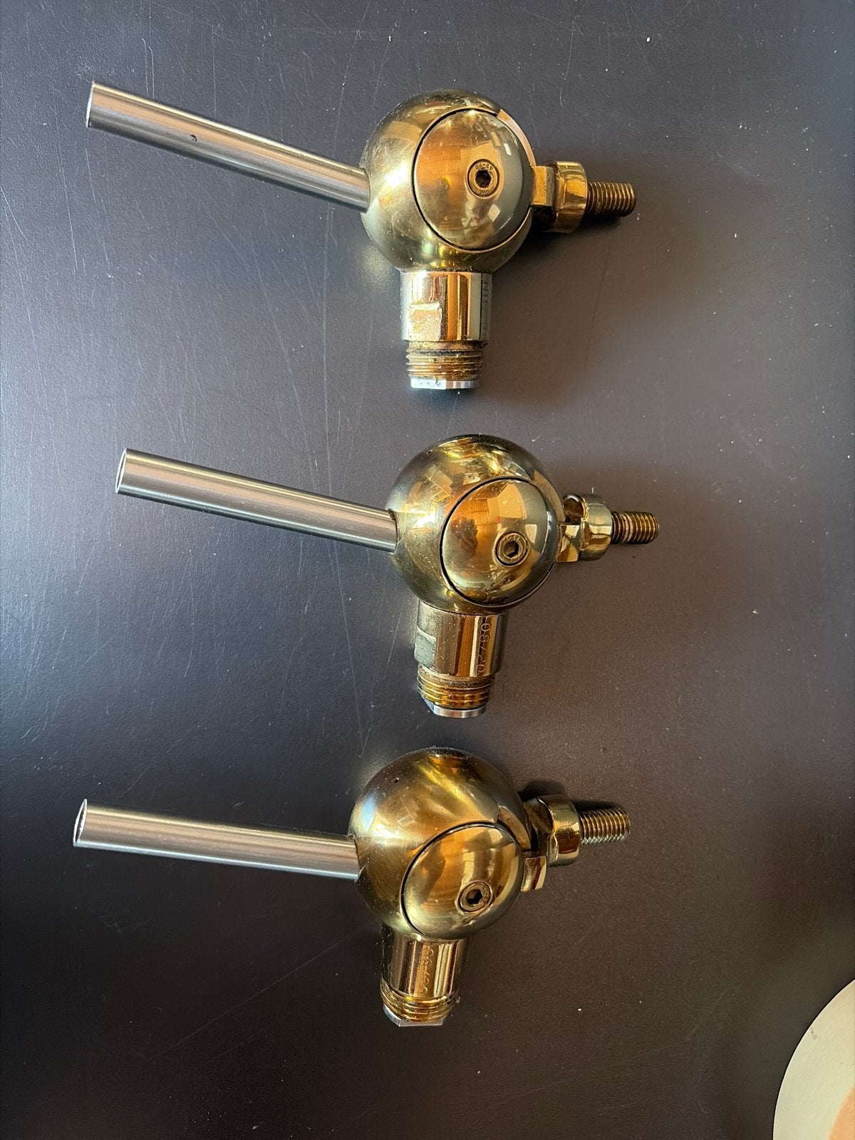 Set van 3 messing kogelkranen, Verzamelen, Ophalen of Verzenden, Gebruikt, Overige merken