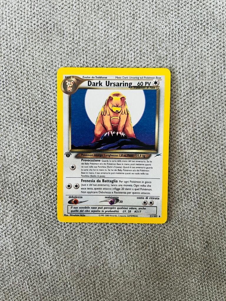 Dark Ursaring 21/105 1st Edition Neo Destiny Pokemon, Verzenden, Zo goed als nieuw, Losse kaart, Foil