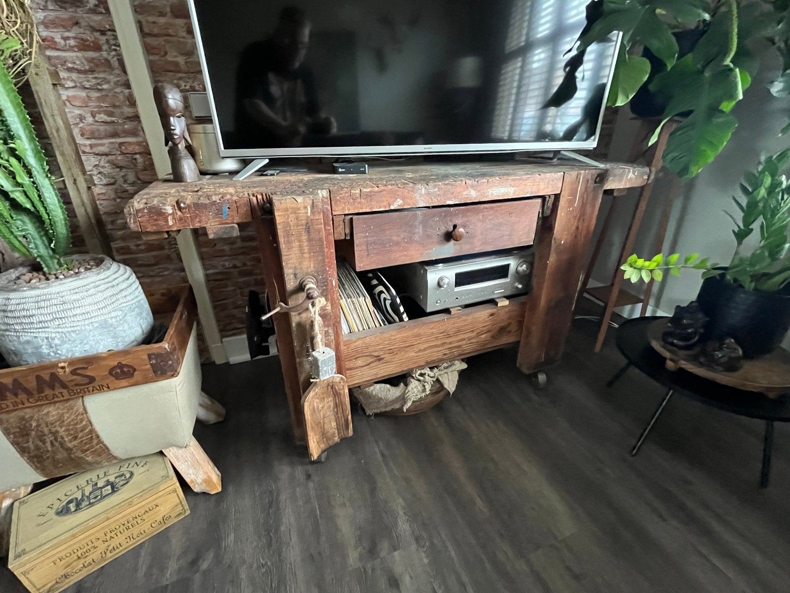 Vintage timmerman werkbank - 100% houtwormvrij, Ophalen