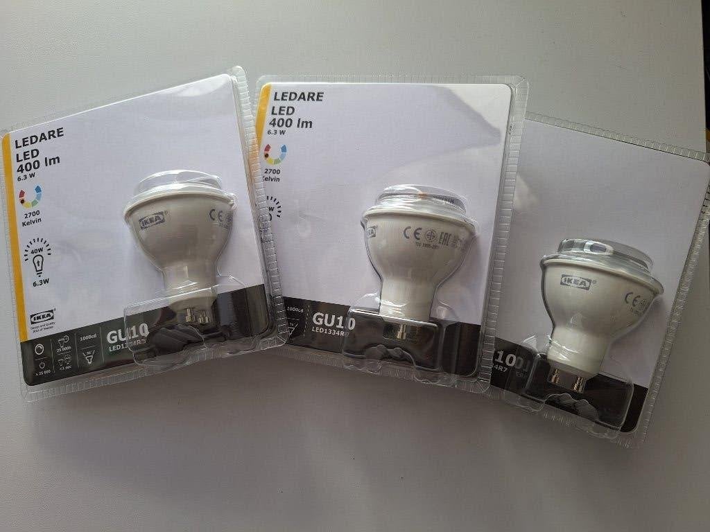 GU10 ledspot - 3 stuks, Kunststof, GU10, Overige typen, Nieuw