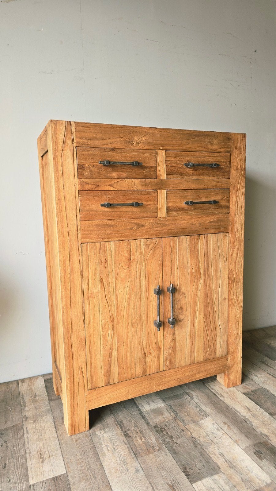 Mooie Teak Houten Meidenkast/Wandkast Nieuw Direct Leverbaar, Teakhout, Nieuw, Ophalen of Verzenden, 25 tot 50 cm