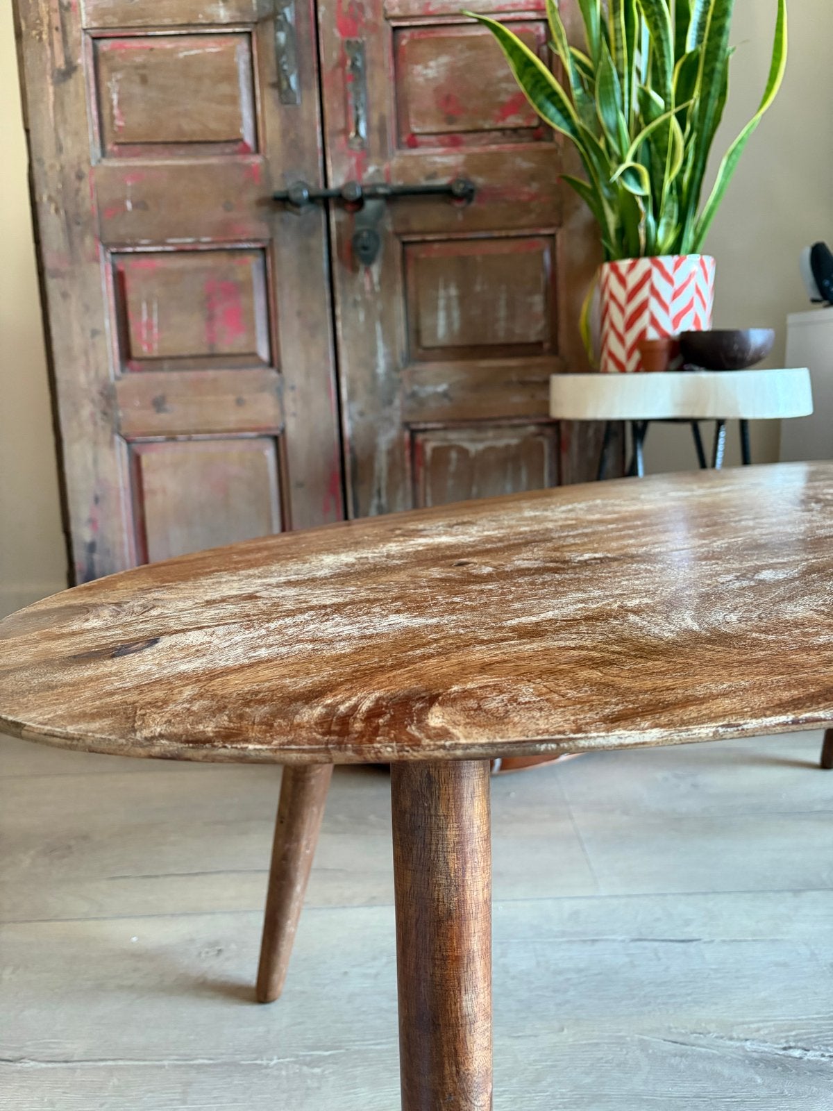 Stijlvolle Zara Home Salontafel - Hout, Gebruikt, 100 tot 150 cm, Ovaal, 5 – 50