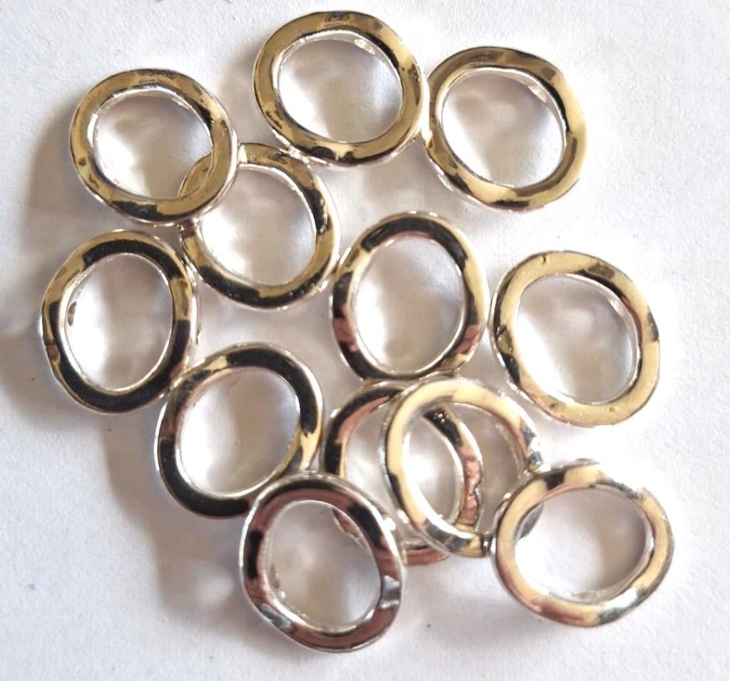 Zwaar verzilverde kralen waar een kraal tussen kan 15x12 mm, Verzenden, Nieuw, Overige typen