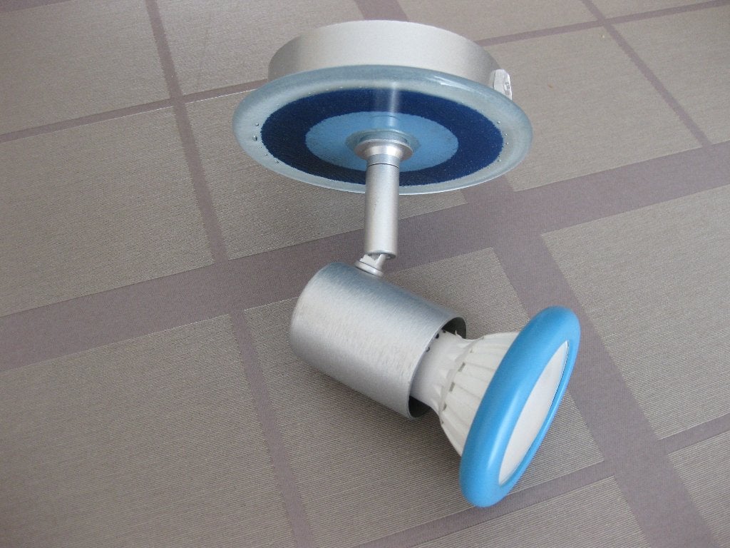 Spot spotje leeslamp lamp rvs met blauw Massive, Overige merken, Ophalen of Verzenden, Zo goed als nieuw, Ophangbaar