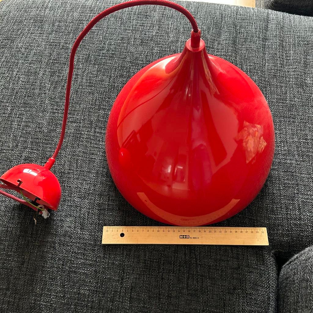 Rode hanglamp - Modern design Tulp, Huis en Inrichting, Lampen | Hanglampen, Ophalen, Gebruikt, Metaal