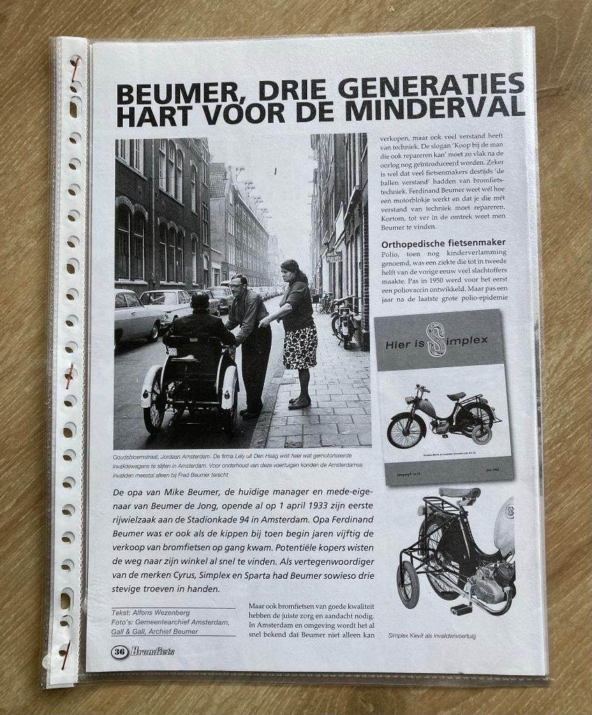 Map met documentatie BEUMER  brommers voor Mindervaliden, Fietsen en Brommers, Handleidingen en Instructieboekjes, Zo goed als nieuw