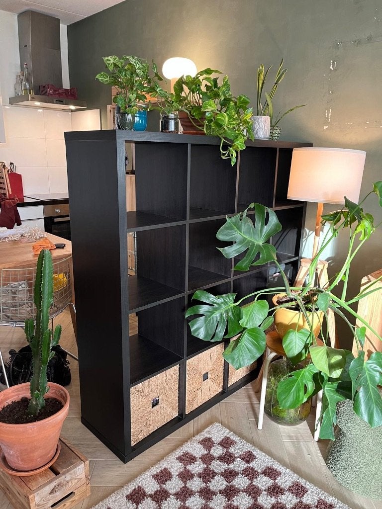 IKEA KALLAX Kast Zwartbruin 147 x 147 x 39 cm, Ophalen, Zo goed als nieuw