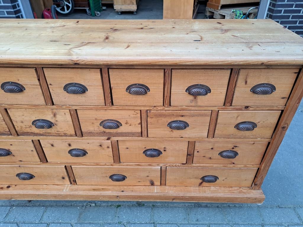 Oud grenen ladekast schelp greep, Ophalen, RoDeKo Volendam, R.kooij65@gmail.com, Gebruikt
