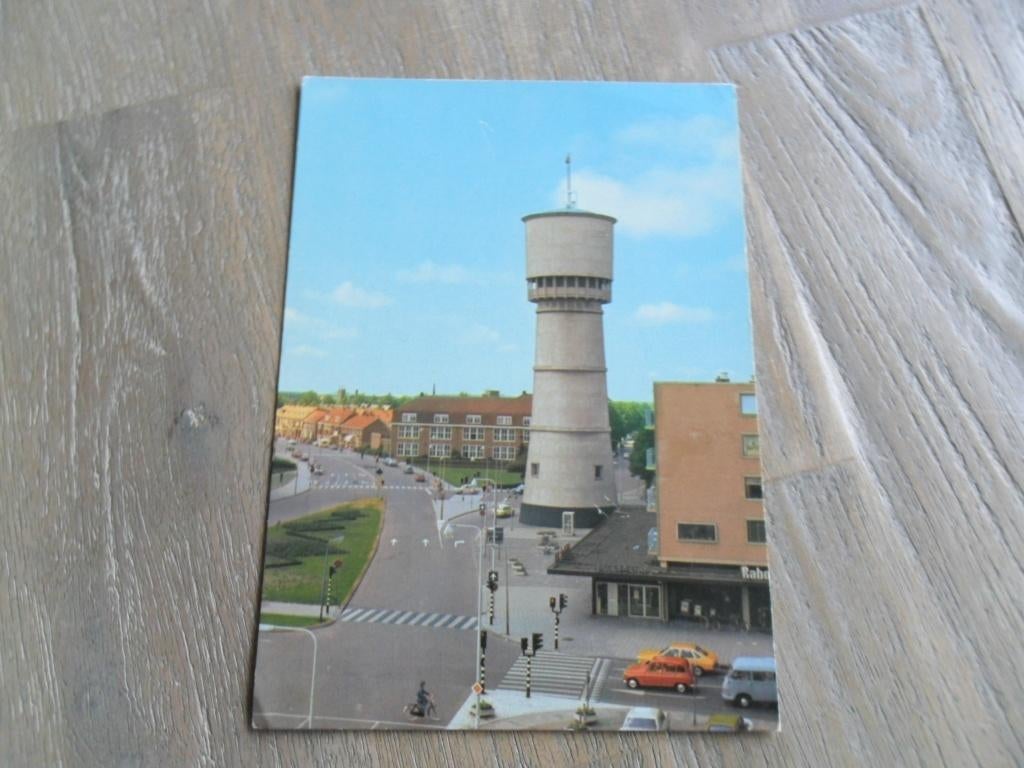 den Helder, watertoren/panorama/auto 1975, Ophalen of Verzenden, 1960 tot 1980, Gelopen, Noord-Holland