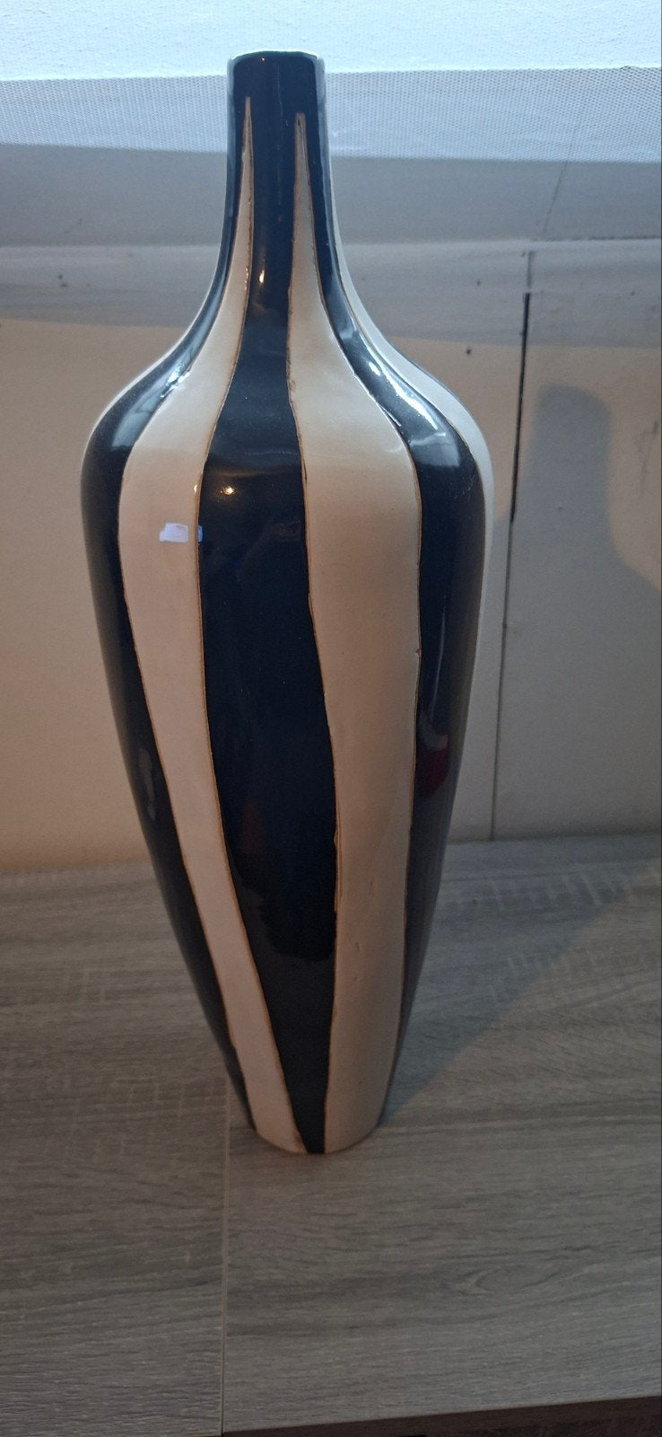 Zwart-witte vaas, 50 cm hoog - zo goed als nieuw, Ophalen