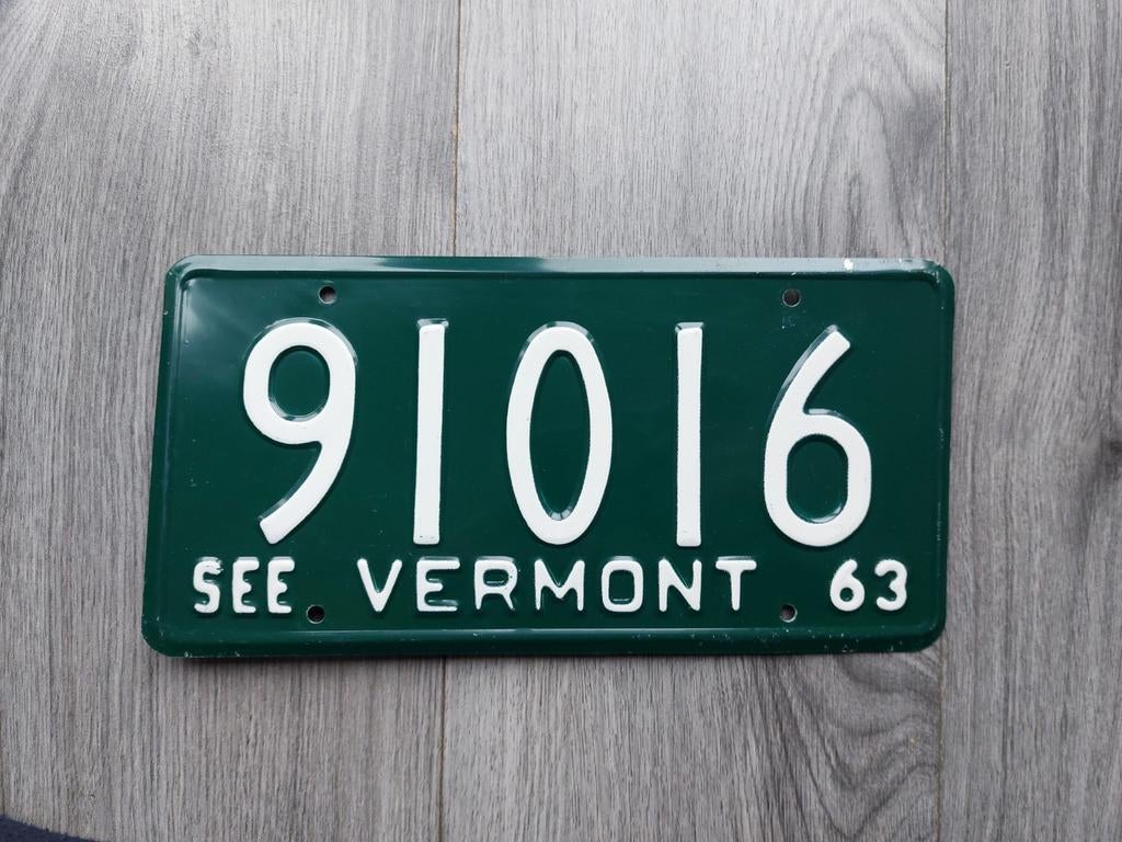 Kenteken 1963 Vermont USA Nummerplaat Nummerbord, Ophalen of Verzenden, Gebruikt, Auto's