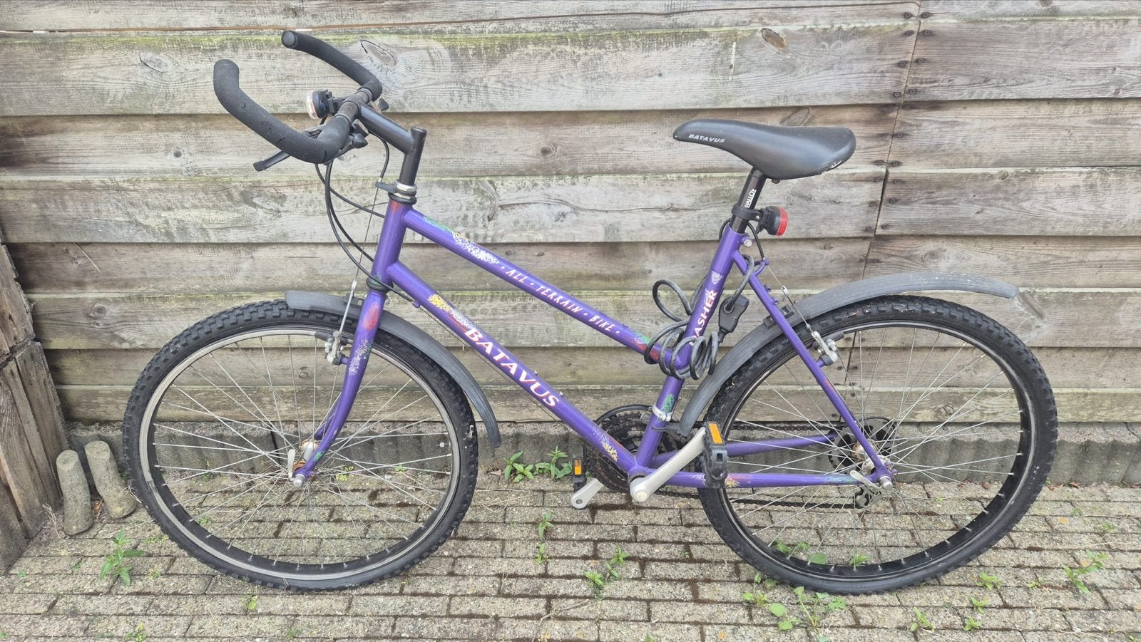 Batavus Dames Mountainbike - Paars/Blauw, Gebruikt, Velgrem, 49 tot 53 cm, Dames
