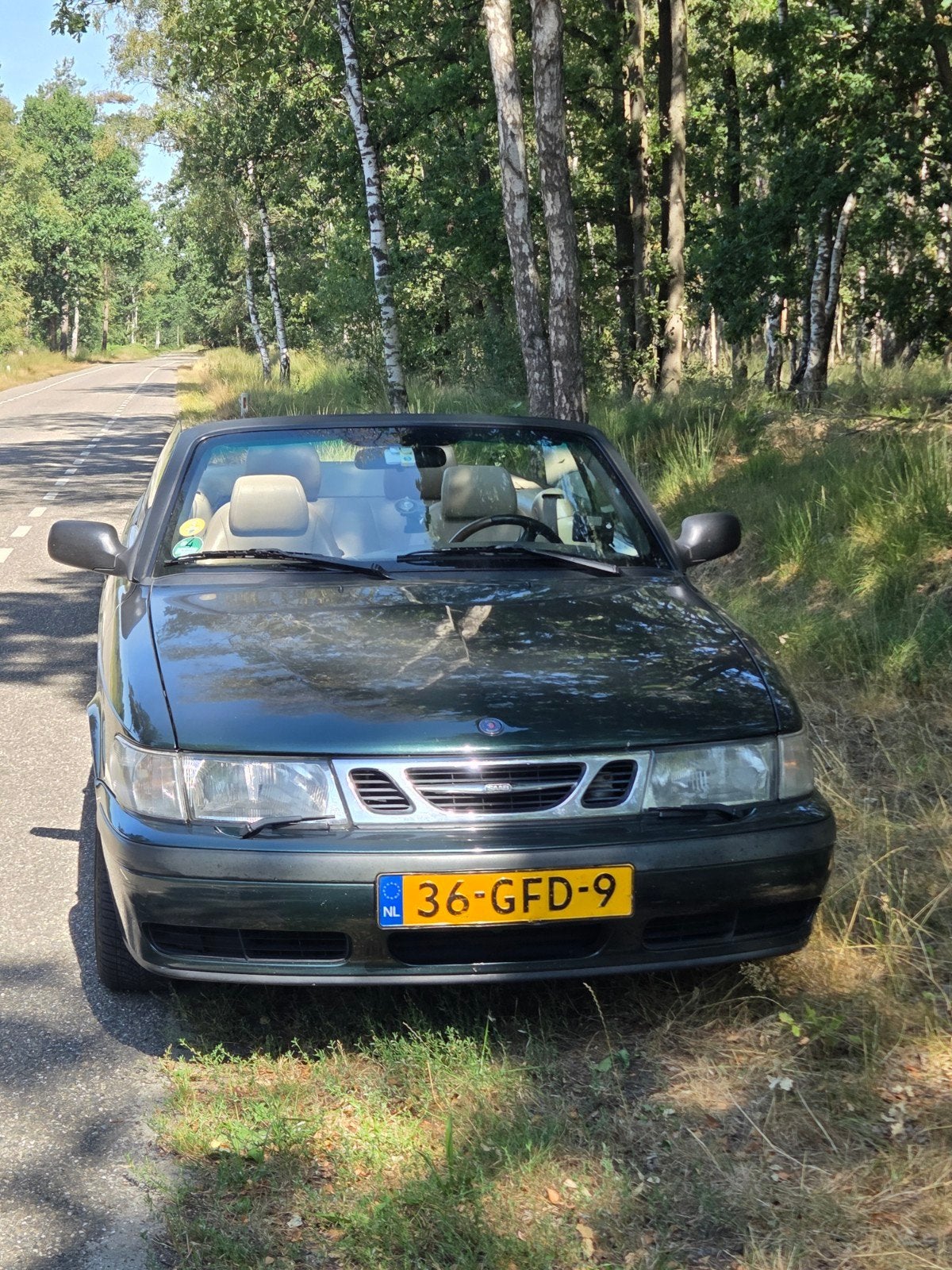 Saab 9-3 2.0i SE Cabrio 1999 Groen, Auto's, Saab, Voorwielaandrijving, 4 cilinders, Cabriolet, 4 stoelen