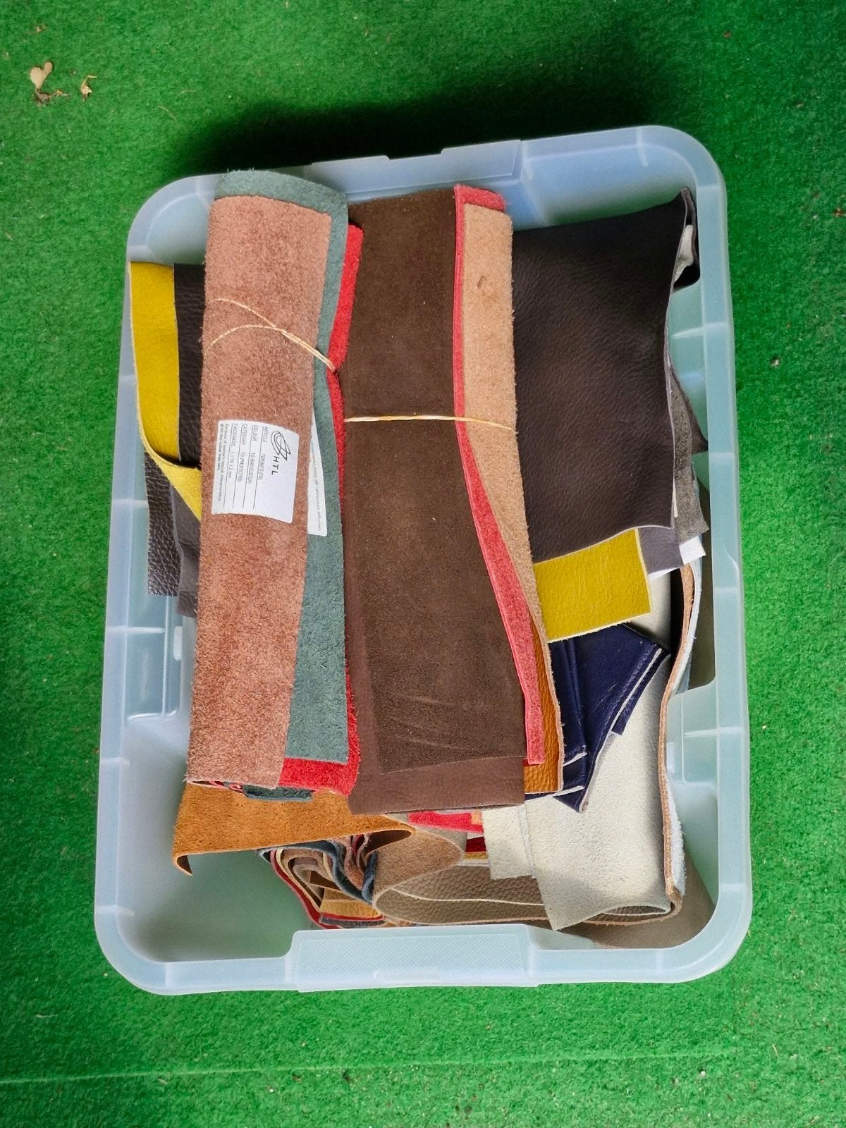 Diverse lapjes leer voor hobby en knutselen, Hobby en Vrije tijd, Gebruikt, Meerkleurig, Leer of Kunstleer, Ophalen of Verzenden