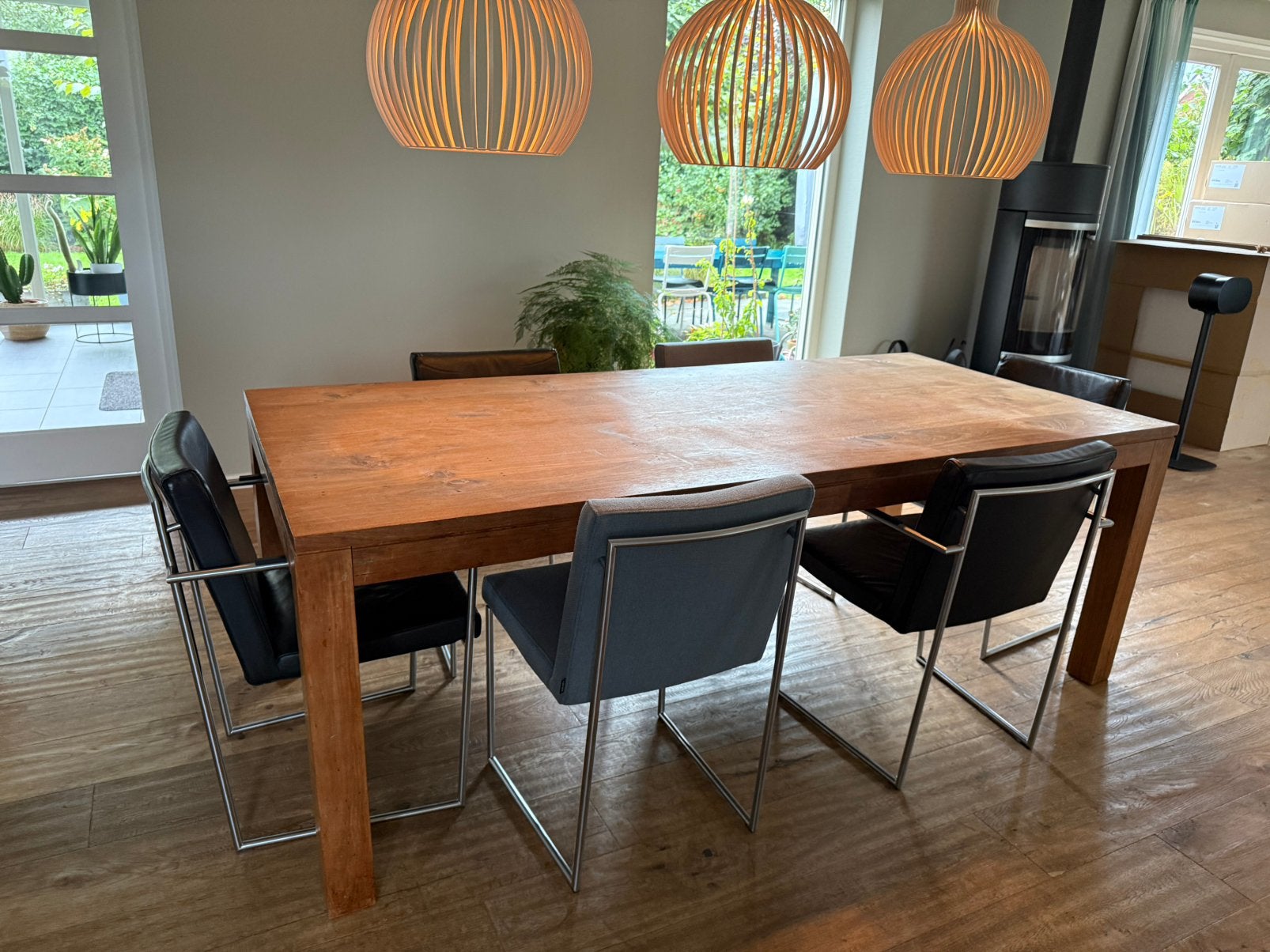 Eettafel teak, Huis en Inrichting, Ophalen, Gebruikt, 100 tot 150 cm, Teakhout