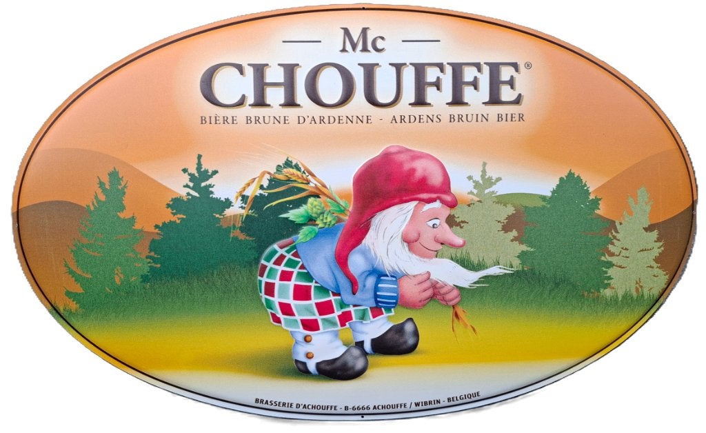 Zeldzaam reclamebord McChouffe, Verzamelen, Biermerken, Ophalen of Verzenden, Nieuw, Reclamebord, Plaat of Schild, Overige merken