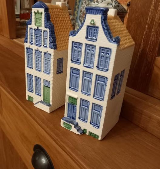 Elesva Delftsblauwe grachtenpandjes, Antiek en Kunst, Ophalen of Verzenden