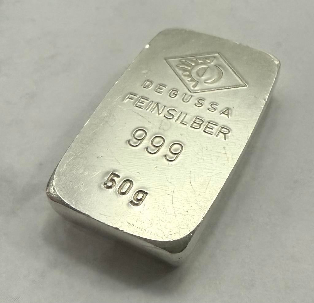 RESERVE Zilver Degussa / Deutsche Gold Und Silber Anstal 999, Postzegels en Munten, Edelmetalen en Baren, Ophalen of Verzenden