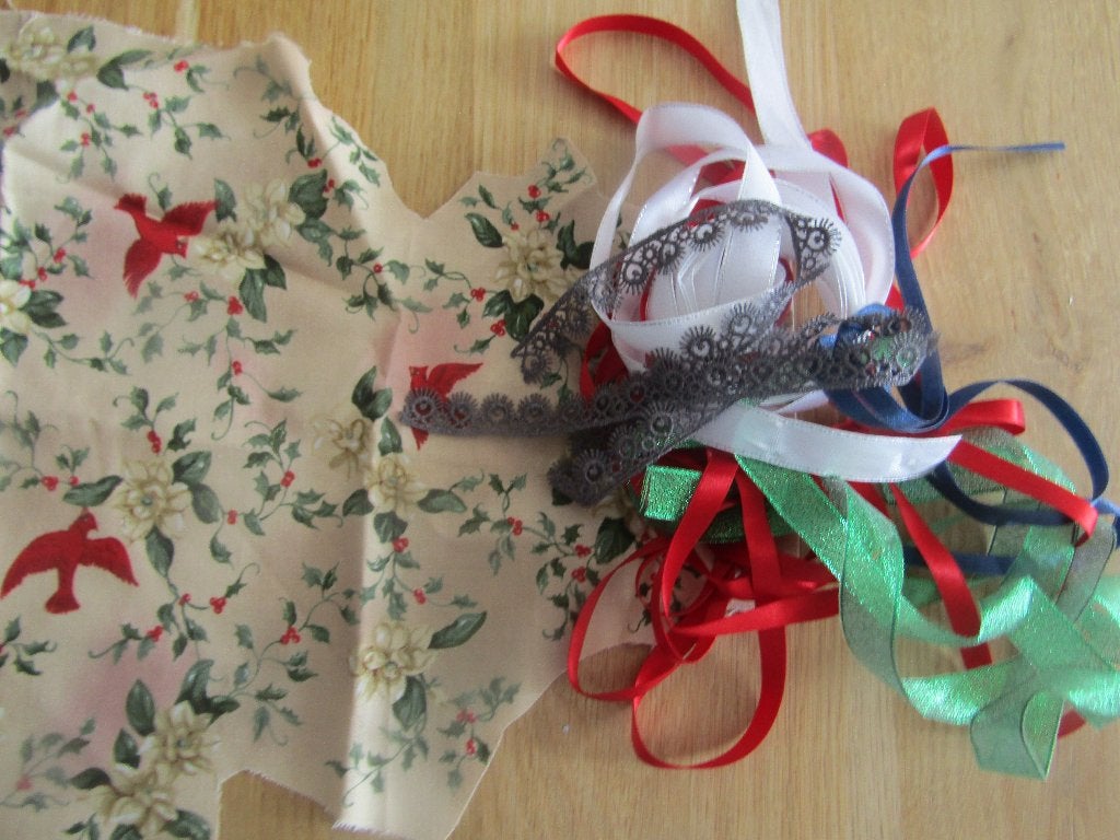 5 katoenen lapjes met motieven b.v. voor Kerstkaarten, Overige kleuren, Nieuw, Ophalen of Verzenden, 30 tot 120 cm