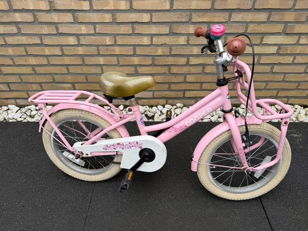 Cooper Meisjesfiets 16 inch, Fietsen en Brommers, Fietsen | Kinderfietsjes, Ophalen, Gebruikt, Terugtraprem, 16 tot 20 inch