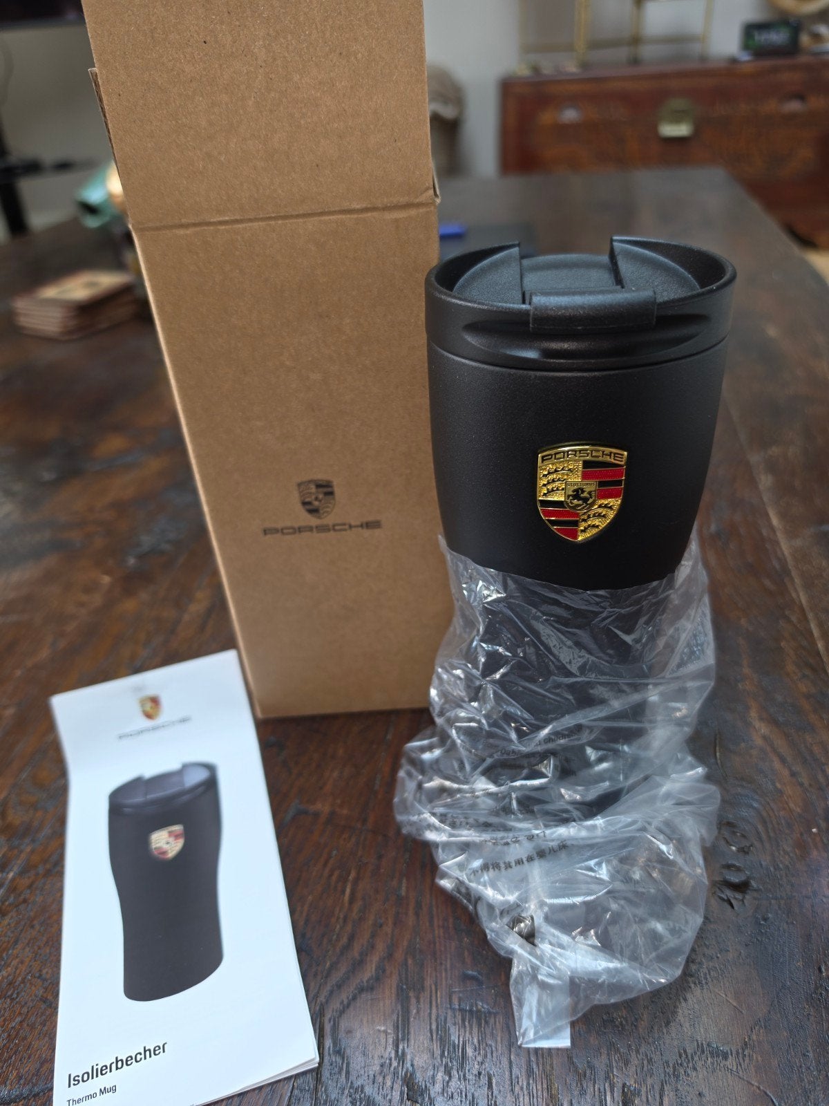 Porsche Thermo Beker Zwart - Nieuw in Doos, Ophalen of Verzenden